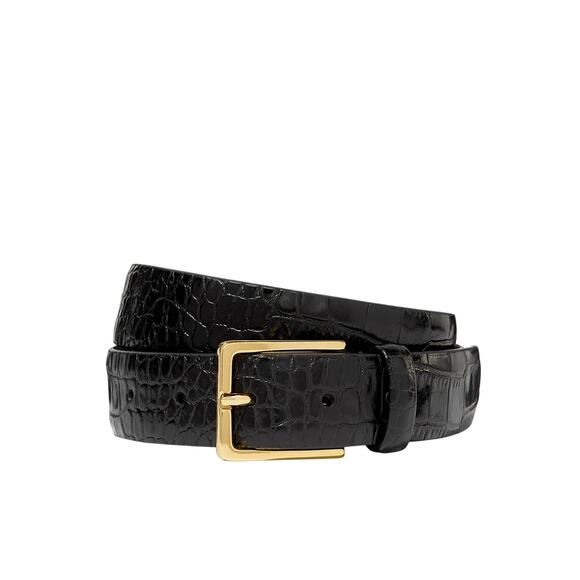Anderson's Black Leather Croc-Effect Belt Size 80 - Picture 1 of 6